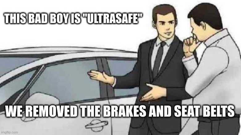 Used Car Salesman Explaining Ultrasafe Vehicles Used Car Salesman Explaining Ultrasafe Vehicles