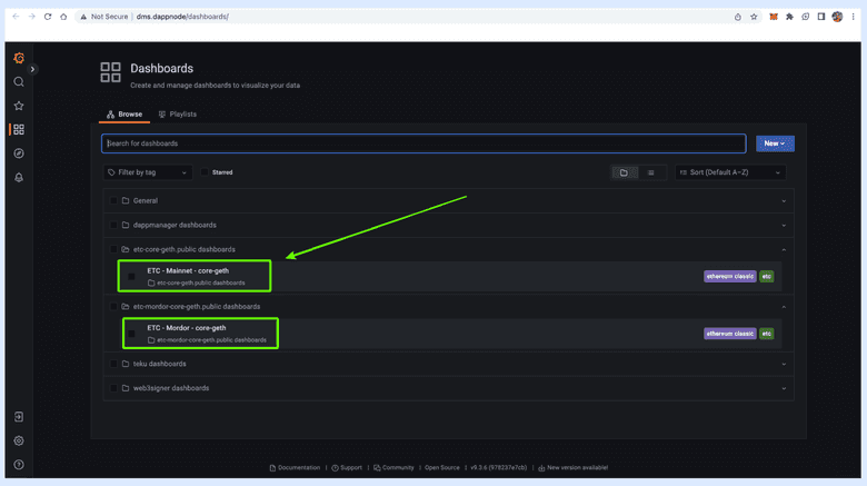 Select ETC Core Geth Mainnet. Select ETC Core Geth Mainnet.