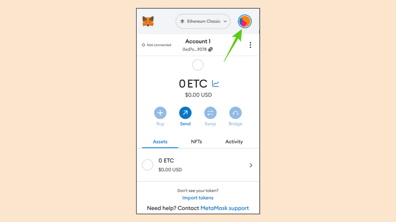 Open MetaMask browser extension. Open MetaMask browser extension.