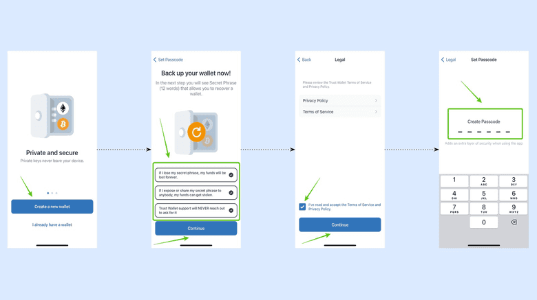 Create first wallet. Create first wallet.